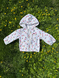 lacoste beach print terry zip hoodie