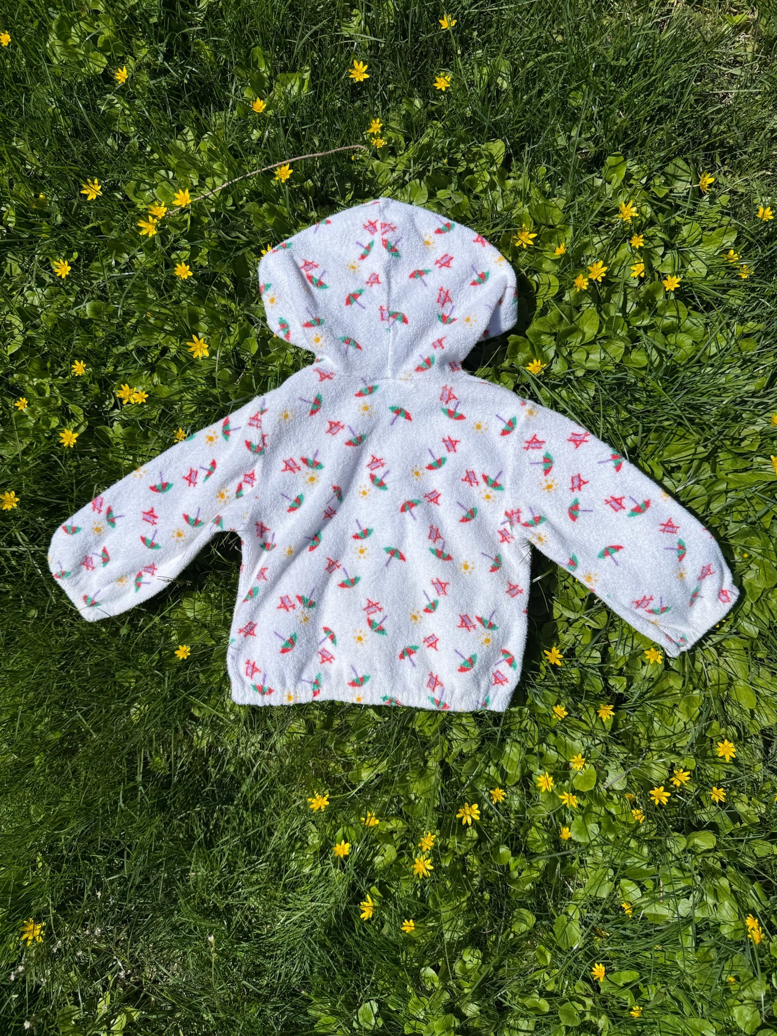 lacoste beach print terry zip hoodie