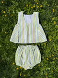 handmade striped tank and diaper cover set