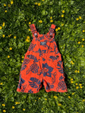 osh kosh tropical hibiscus print shorteralls