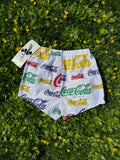 coca cola logo print short shorts