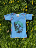 panda lap shoulder rainbow stitch tee