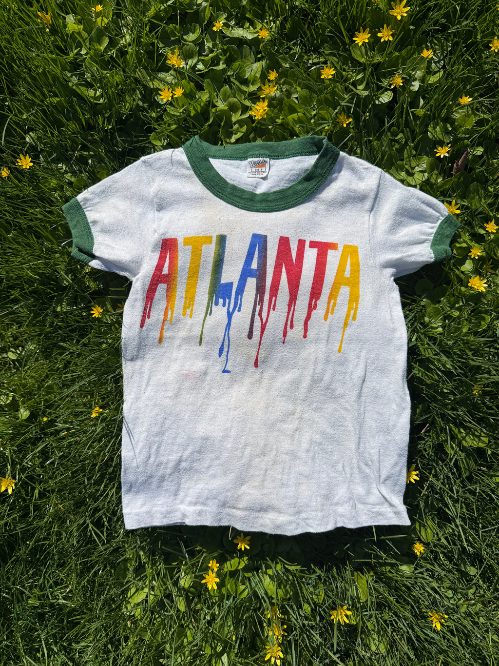 atlanta rainbow drip souvenir ringer tee